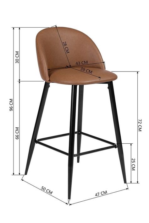 Pack 2 Sillas Bar Pu Taburetes-2