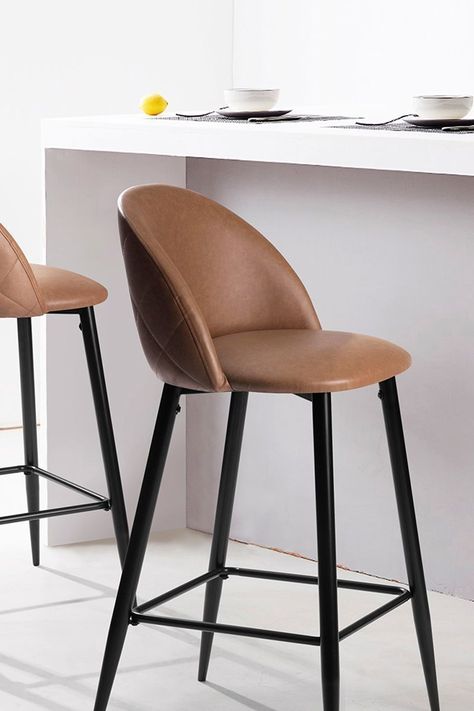 Pack 2 Sillas Bar Pu Taburetes-5
