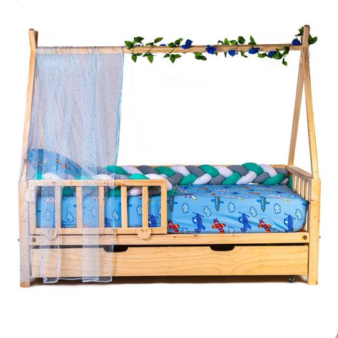 Cama para niños, Cama tipi bv cajonera infantil - 1.5 plaza-1