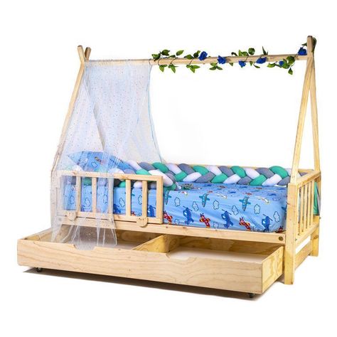 Cama para niños, Cama tipi bv cajonera infantil - 1.5 plaza-0