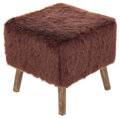 Pouf Kira Café Piel Sintética 42x42x43 cm Máxima Design-2