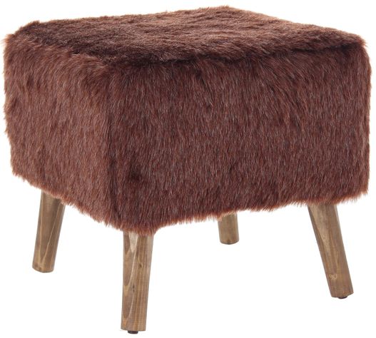 Pouf Kira Café Piel Sintética 42x42x43 cm Máxima Design-0