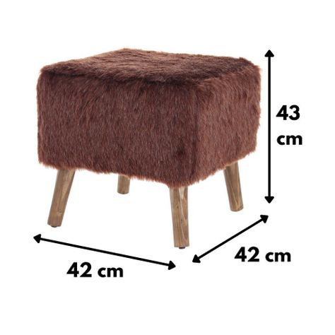 Pouf Kira Café Piel Sintética 42x42x43 cm Máxima Design-3