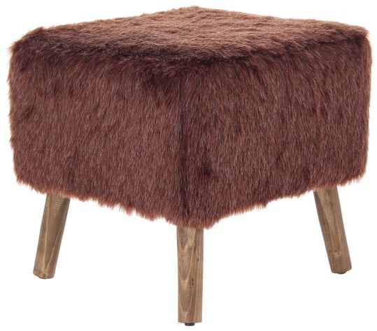 Pouf Kira Café Piel Sintética 42x42x43 cm Máxima Design-1