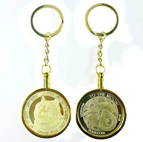 LLAVERO DODGECOIN GOLD EXCLUSIVO ALTA  LUJO. AJ33-1