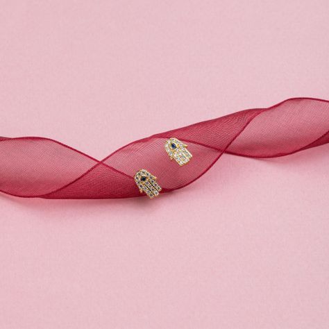 Aros Hamsa bañados en oro Hadara Joyas-2