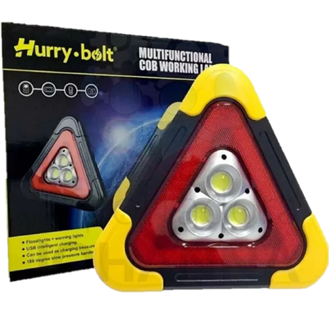 Triángulo de emergencia LED recargable y solar HB7709-0