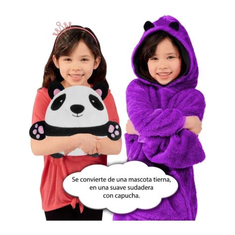 Peluche Poleron Con Capucha Niño Y Niña Huggle Pets - PANDA-2