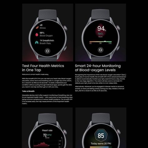 Amazfit Smartwatch GTR 3 PRO- Negro-2
