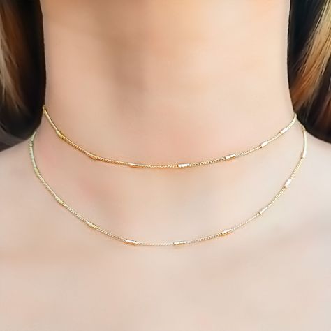 Collar Inés Tubo Enchapado Oro 18K-3