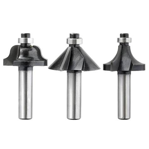 Set Juego De Fresas 3 Pcs 6.35mm Tupi Router Kwb-0