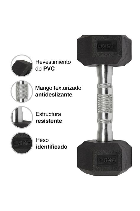 Mancuerna Hexagonal 2,5 Kg Negro-3