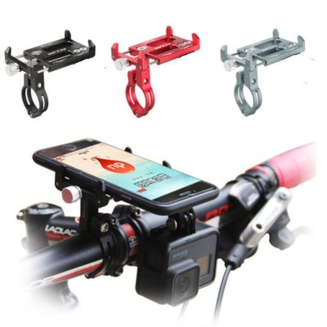 Scooter, Bicicleta Soporte para celular ajustable (Negro/Rojo)-2