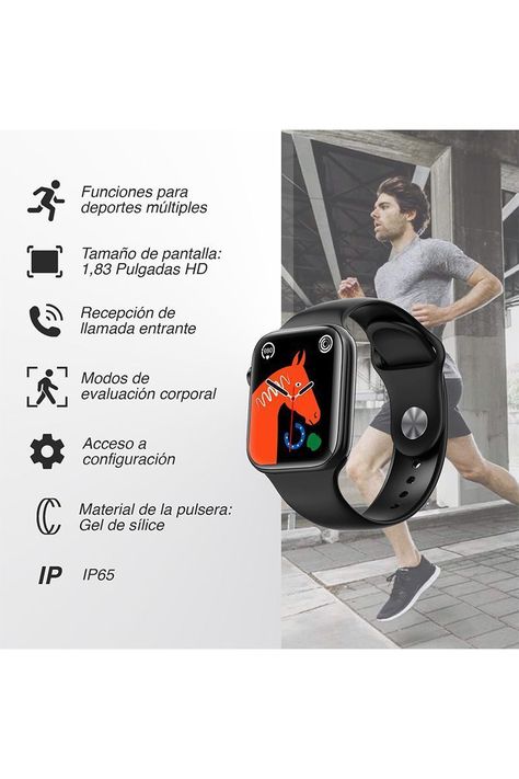 Smartwatch Reloj Inteligente W12 Pro Negro-1