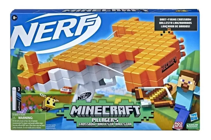Nerf Minecraft Ballesta Pillager - Lanzador Dardos-0