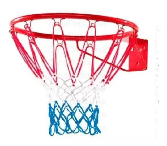 Aro Basketball Malla Basket 45cm - Medida Oficial -0