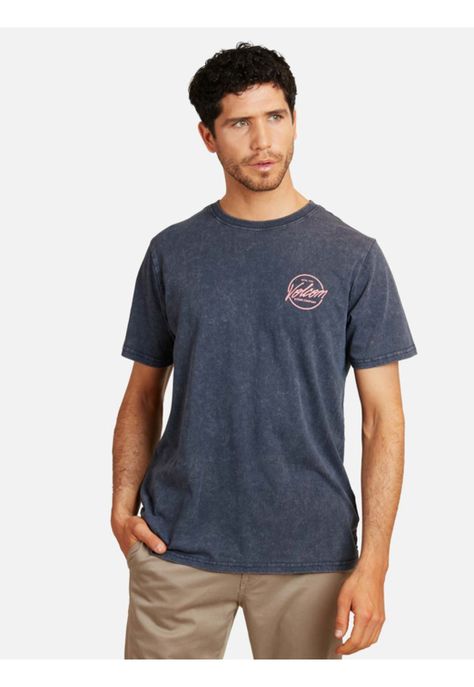 Polera Stone Stamp Acid Sst Azul marino Hombre Rusty-0