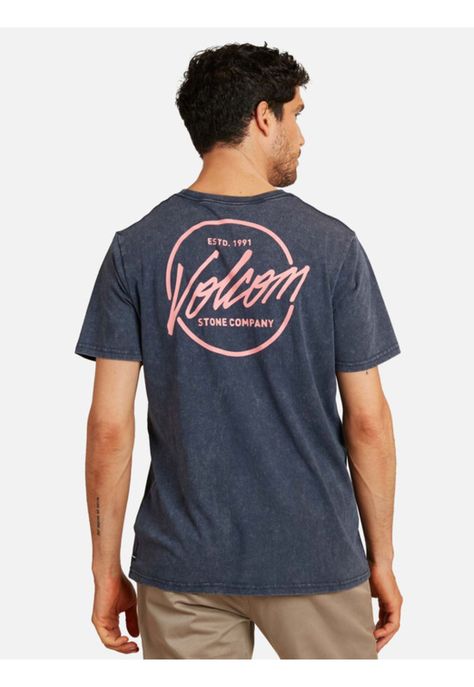 Polera Stone Stamp Acid Sst Azul marino Hombre Rusty-1