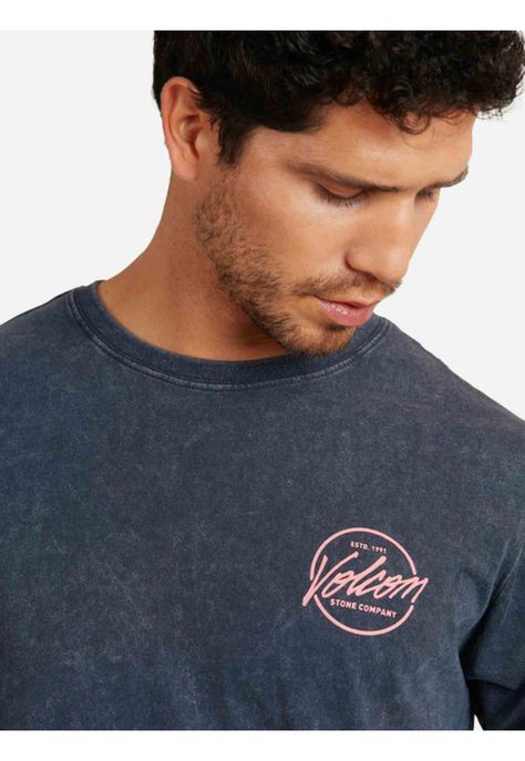 Polera Stone Stamp Acid Sst Azul marino Hombre Rusty-3