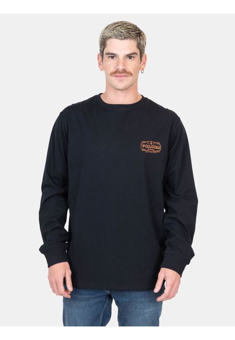 Polera ML Boardium Negro Hombre Volcom-0