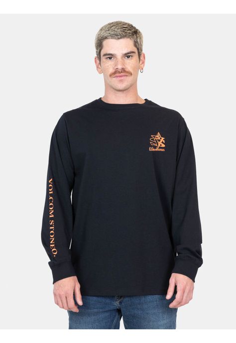 Polera ML Excavator Negro Hombre Volcom-0