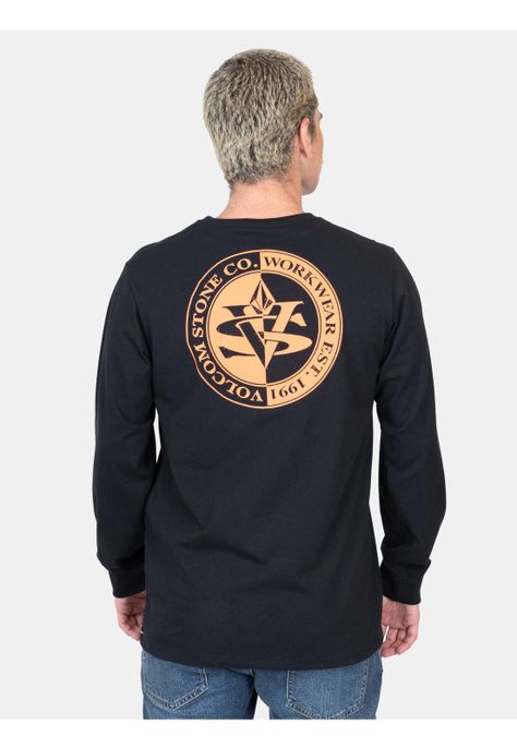 Polera ML Excavator Negro Hombre Volcom-1