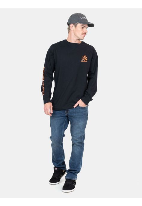 Polera ML Excavator Negro Hombre Volcom-3