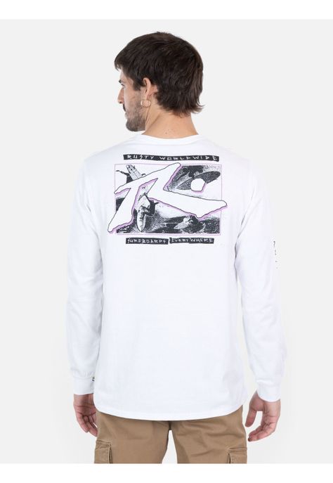 Polera ML Shredmax Blanco Hombre Rusty-1