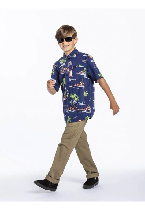 Camisa ISLE HOPPA SS Juvenil Azul Volcom-1