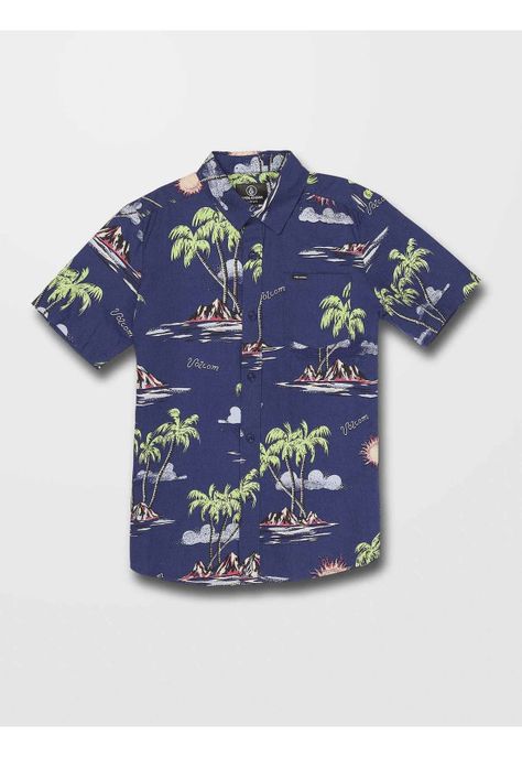 Camisa ISLE HOPPA SS Juvenil Azul Volcom-2