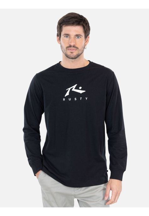 Polera ML Wavepunk Negro Hombre Rusty-0