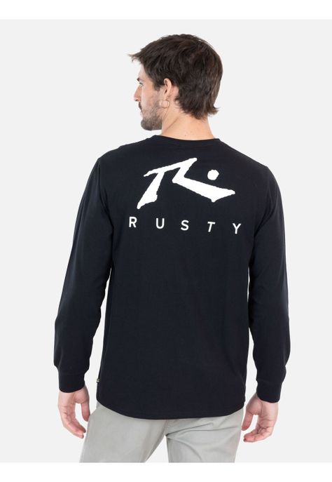 Polera ML Wavepunk Negro Hombre Rusty-1