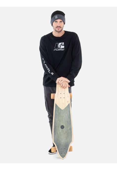 Polera ML Gritrider Negro Hombre Rusty-3