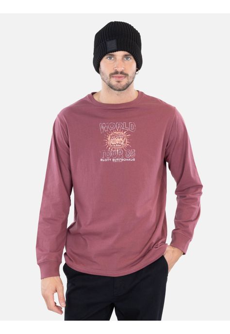 Polera ML Offtrack Burdeo Hombre Rusty-0