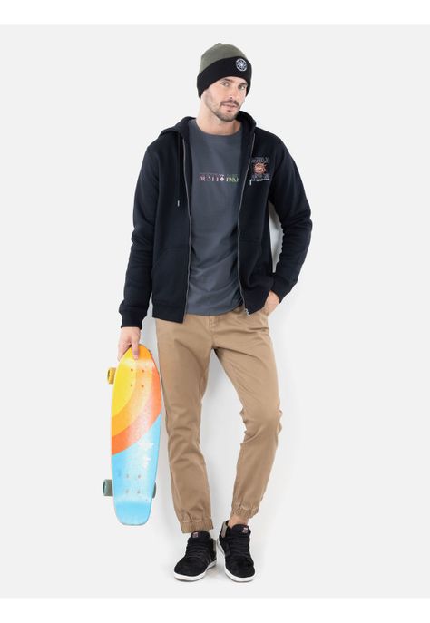 Poleron Glint Negro Hombre Rusty-3
