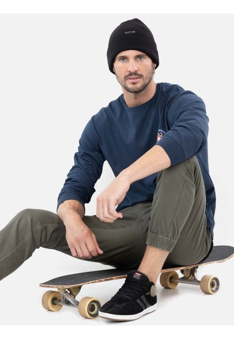 Polera ML LimitlessX Azul Marino Hombre Rusty-3