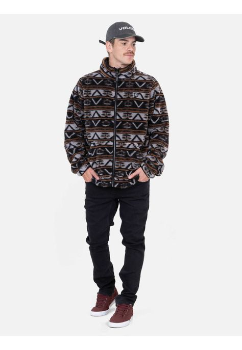 Poleron Flow Multicolor Hombre Volcom-3