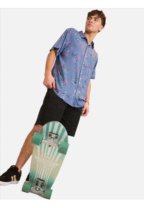 Camisa M/C Anirac Flor Ss Multicolor Hombre Rusty-3