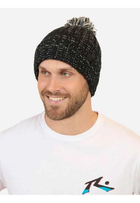 Gorro Win  Pompon Lana Negro Hombre Rusty-0