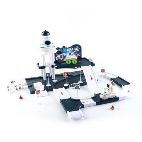SET ESTACION  DE LANZAMIENTO ESPACIAL, COHETE Y FIGURAS-0