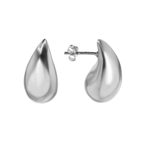Aros Plata Estilo Gota Chunky 26 mm-1