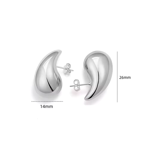 Aros Plata Estilo Gota Chunky 26 mm-2