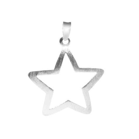 Conjunto de Plata Con Figuras de Estrellas Satinadas-1