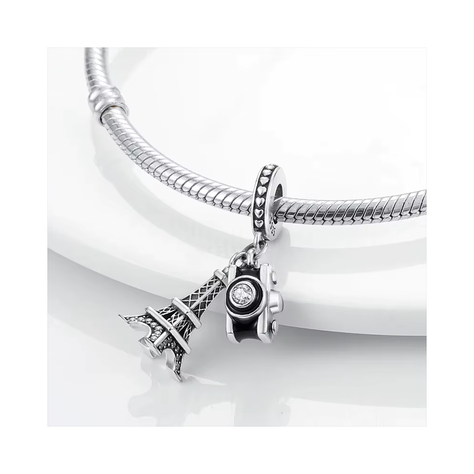 Charm Colgante Torre Eiffel y Camara-1