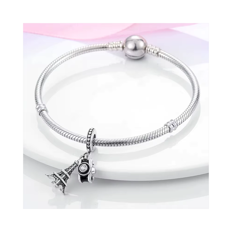Charm Colgante Torre Eiffel y Camara-2