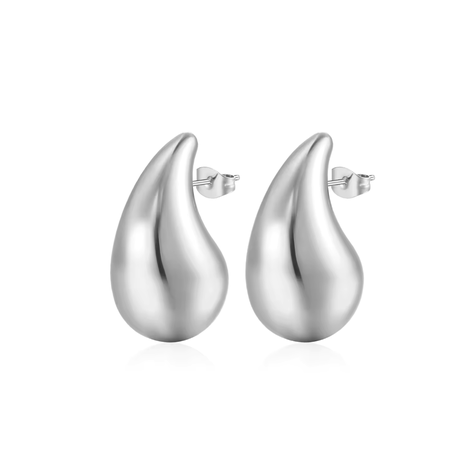 Aros Plata Estilo Gota Chunky 18 mm-0