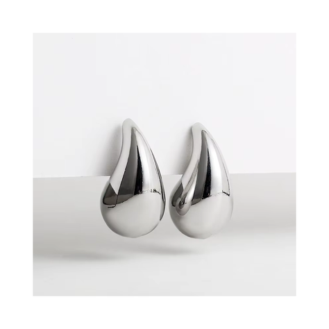Aros Plata Estilo Gota Chunky 18 mm-1