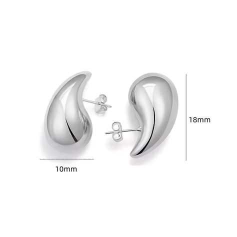 Aros Plata Estilo Gota Chunky 18 mm-2