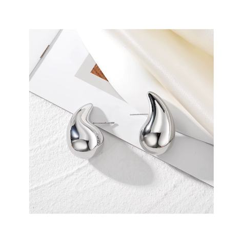 Aros Plata Estilo Gota Chunky 18 mm-4