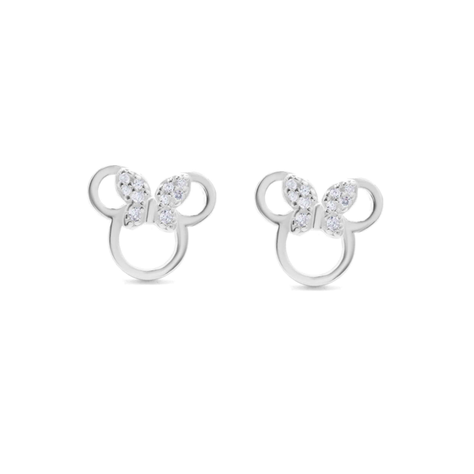 Aros De Plata Minnie Mouse Con Circones-0